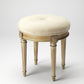 Classic Driftwood Ivory Vanity Stool By Homeroots | Stools | Modishstore - 2