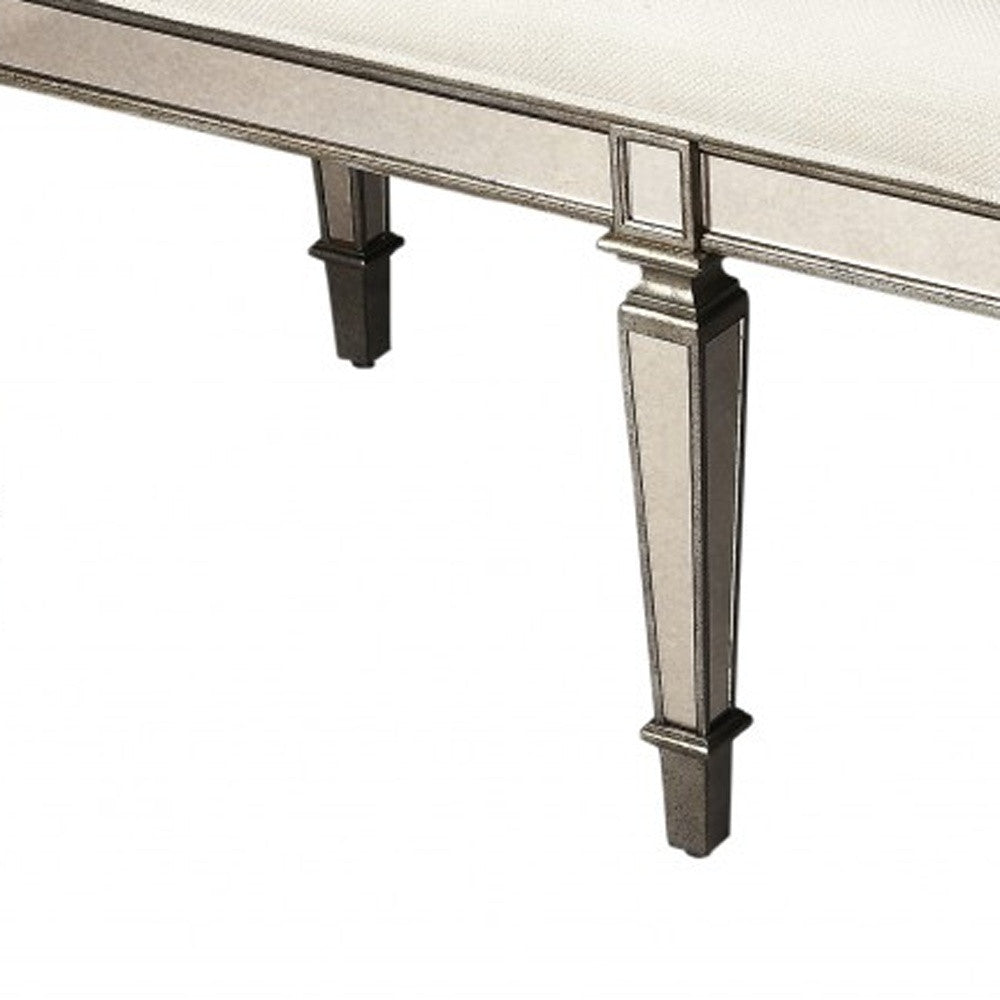 Silver Mirrored Bench By Homeroots | Benches | Modishstore - 4