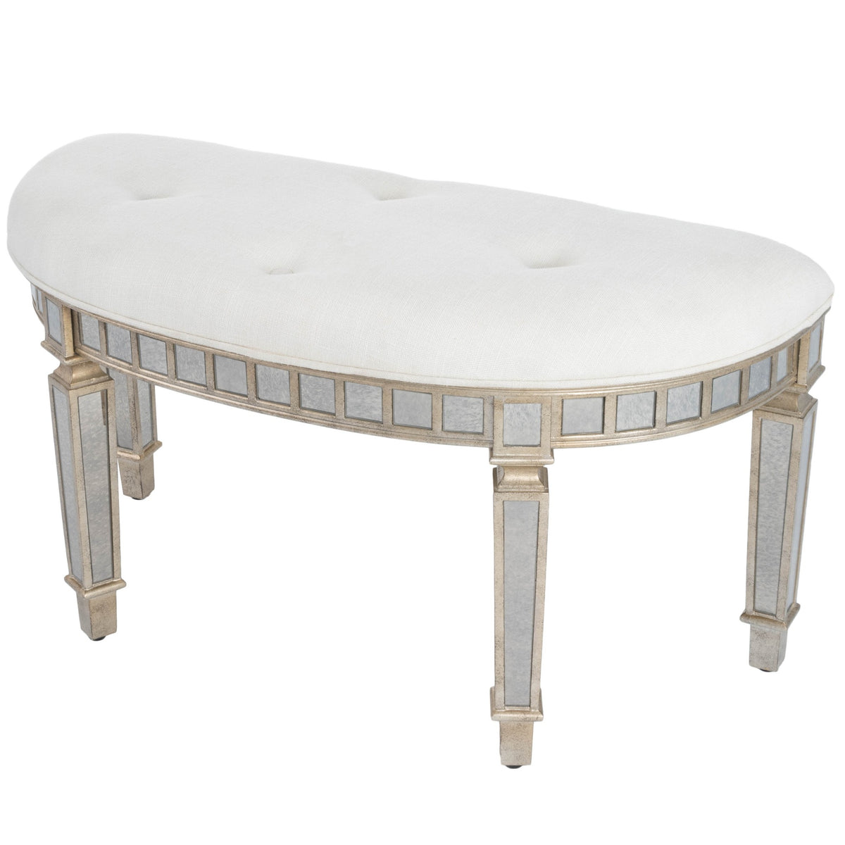 Modern Mirrored Crescent Bench By Homeroots | Benches | Modishstore