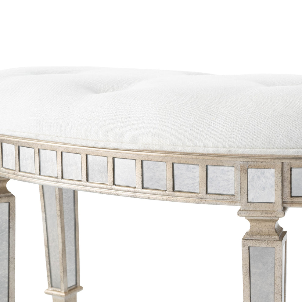 Modern Mirrored Crescent Bench By Homeroots | Benches | Modishstore - 7