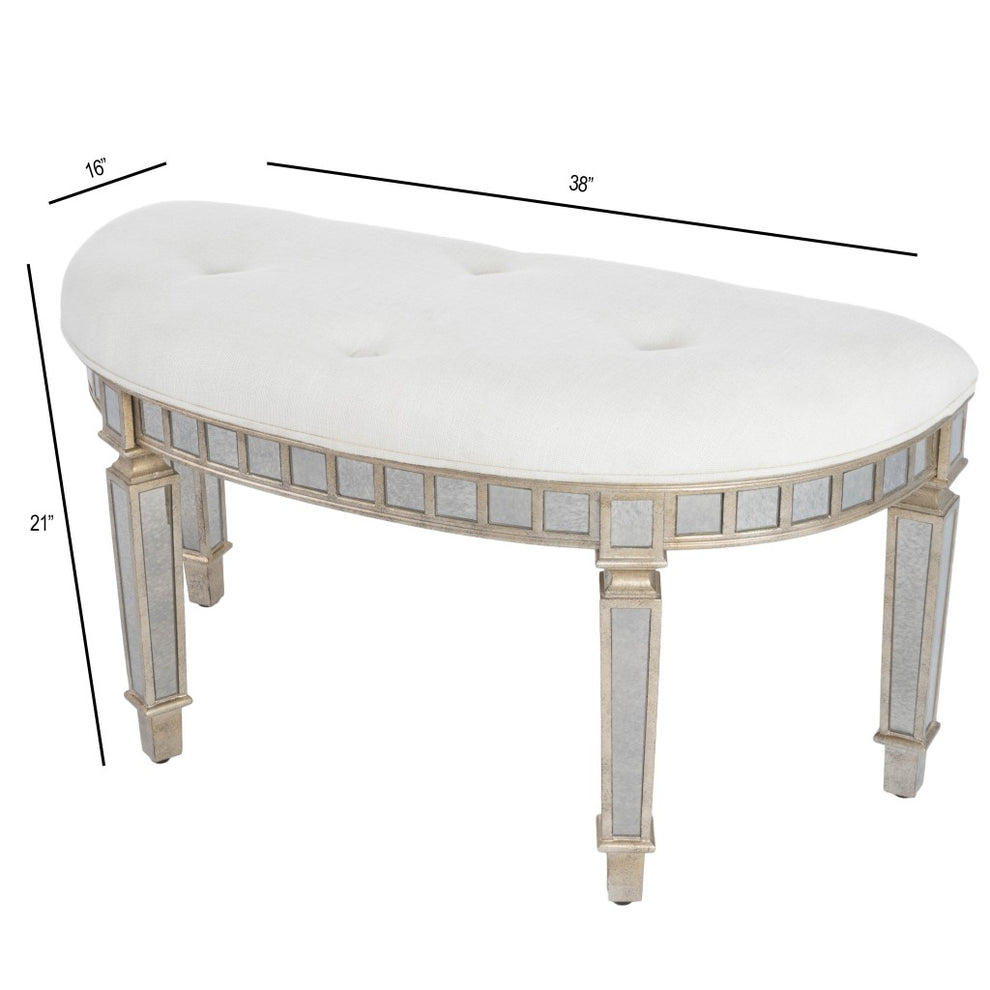 Modern Mirrored Crescent Bench By Homeroots | Benches | Modishstore - 8