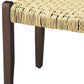 Solid Wood and Woven Jute Stool By Homeroots