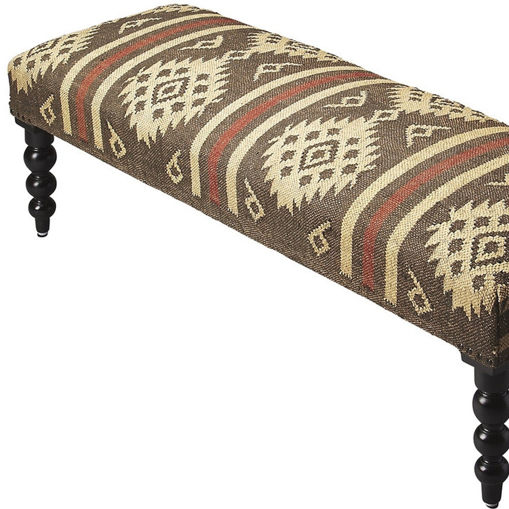 HomeRoots Jute Upholstered Bench