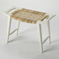 White and Natural Cane Woven Stool By Homeroots | Stools | Modishstore