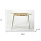 White and Natural Cane Woven Stool By Homeroots | Stools | Modishstore - 4