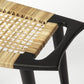 Black and Natural Cane Woven Stool By Homeroots