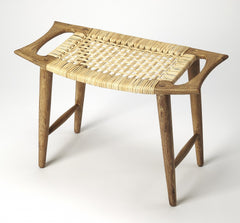 Natural Wood Finish Cane Stool By Homeroots