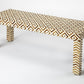 Geo and Chevron Teak and Bone Inlay Bench By Homeroots | Benches | Modishstore