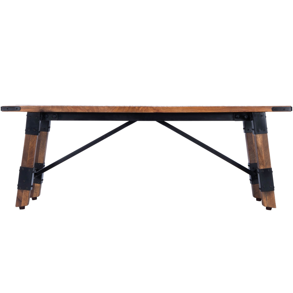 Mod Industrial Rustic Wood Bench By Homeroots | Benches | Modishstore - 3