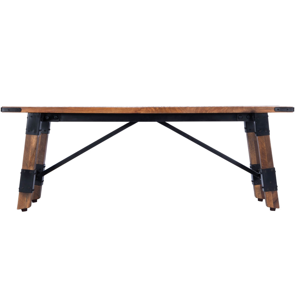 Mod Industrial Rustic Wood Bench By Homeroots | Benches | Modishstore - 5