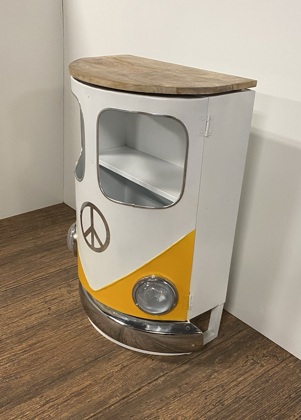 Metal Mango Wood Yellow Bed Side Table By Homeroots | Side Tables | Modishstore - 3