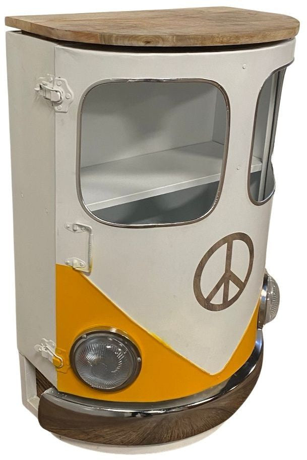 Metal Mango Wood Yellow Bed Side Table By Homeroots | Side Tables | Modishstore