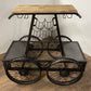 Rustic Black Rail Car Bar Cart By Homeroots | Bar Carts | Modishstore - 4