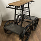 Rustic Black Rail Car Bar Cart By Homeroots | Bar Carts | Modishstore - 5