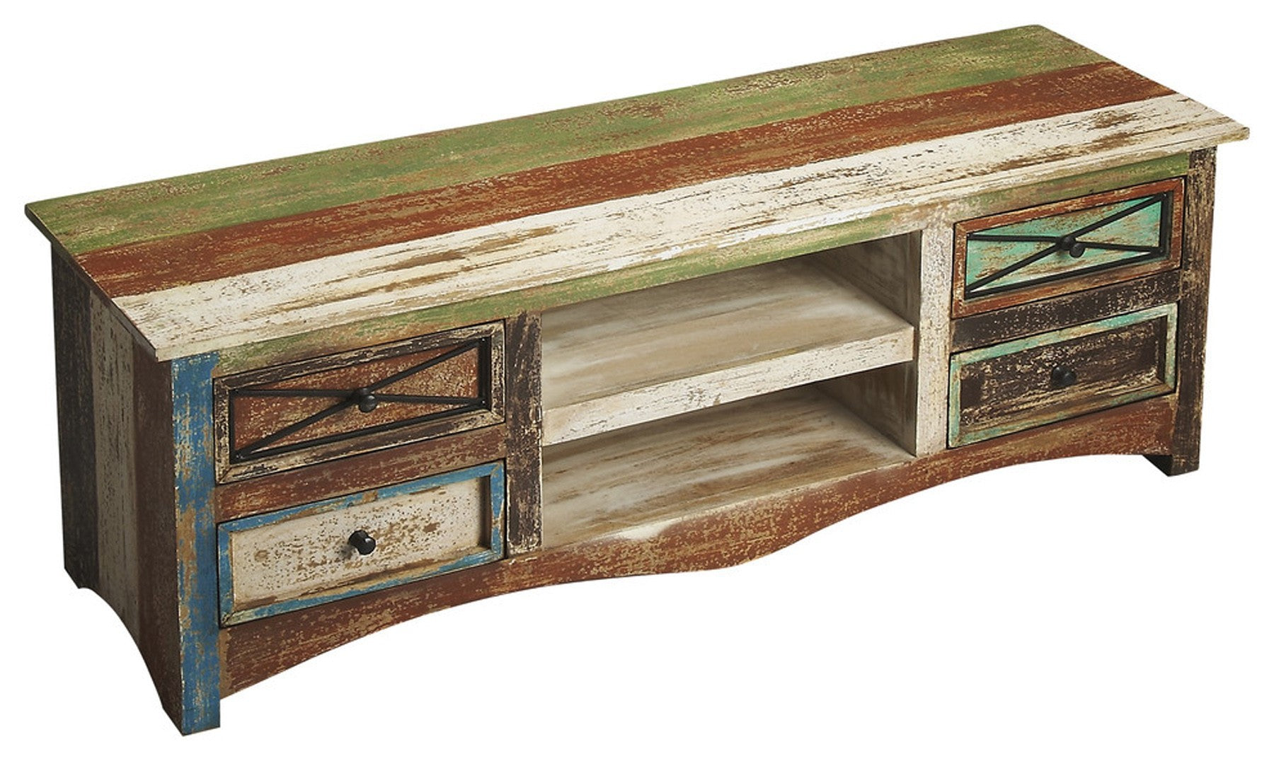 Decatur Recycled Wood Entertainment Console By Homeroots | TV Stands | Modishstore - 2
