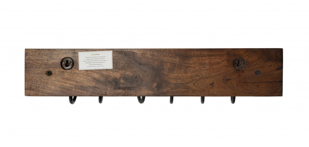 Glendo Iron & Wood Wall Rack By Homeroots | Shelves & Shelving Units | Modishstore - 4
