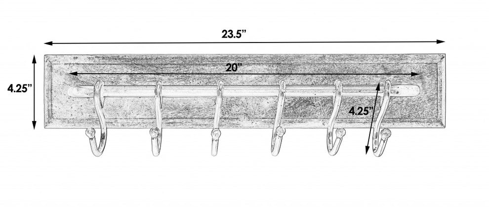 Glendo Iron & Wood Wall Rack By Homeroots | Shelves & Shelving Units | Modishstore - 7