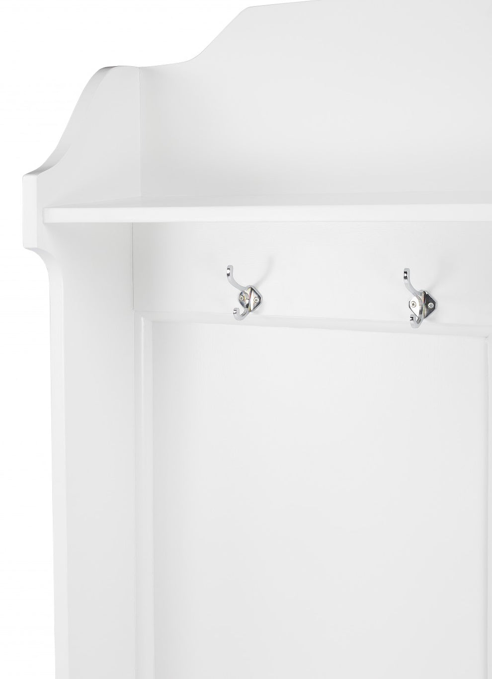 Borya White Hall Tree with Storage By Homeroots | Shelves & Shelving Units | Modishstore - 5