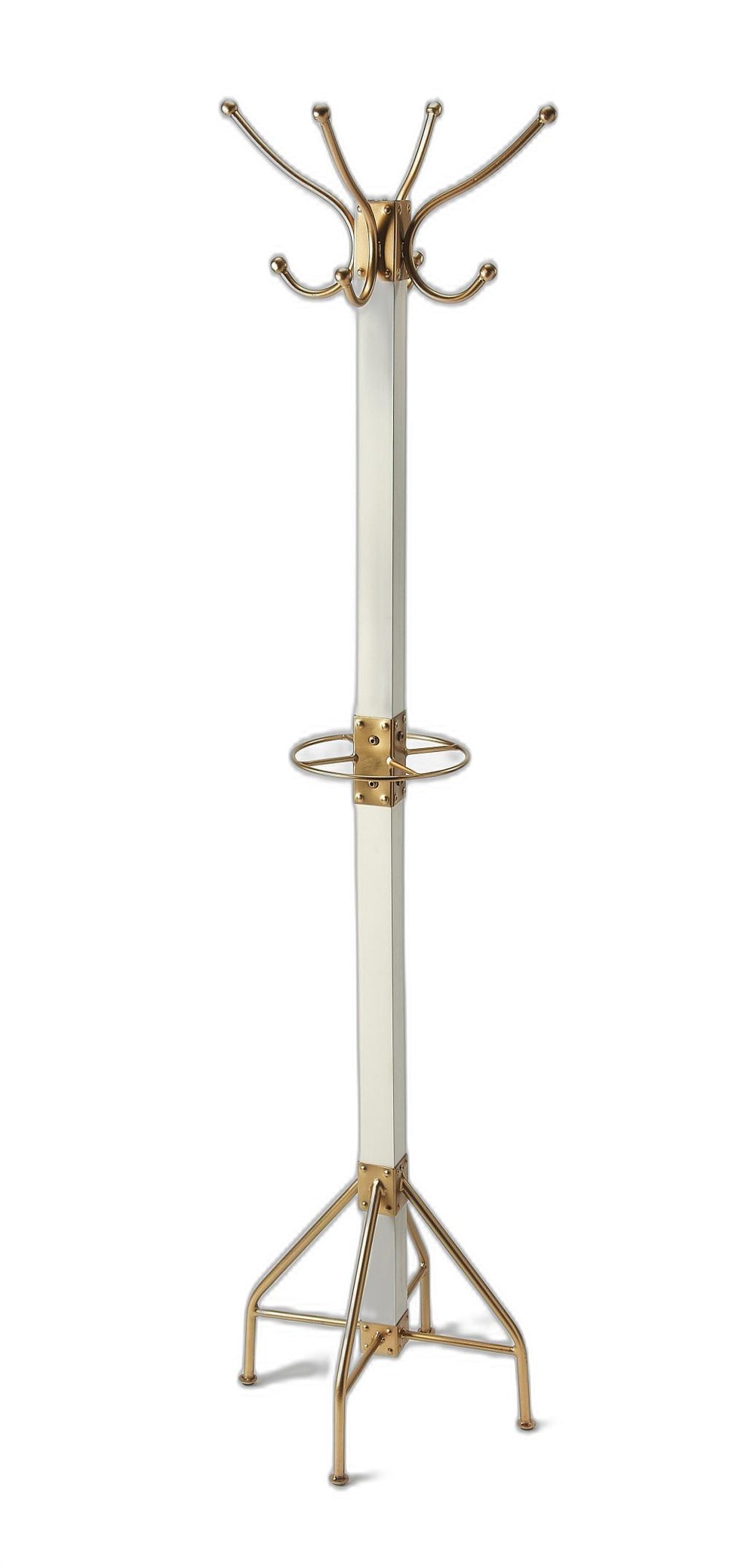 Logan Square White & Gold Coat Rack Tree By Homeroots | Coat Racks | Modishstore - 8