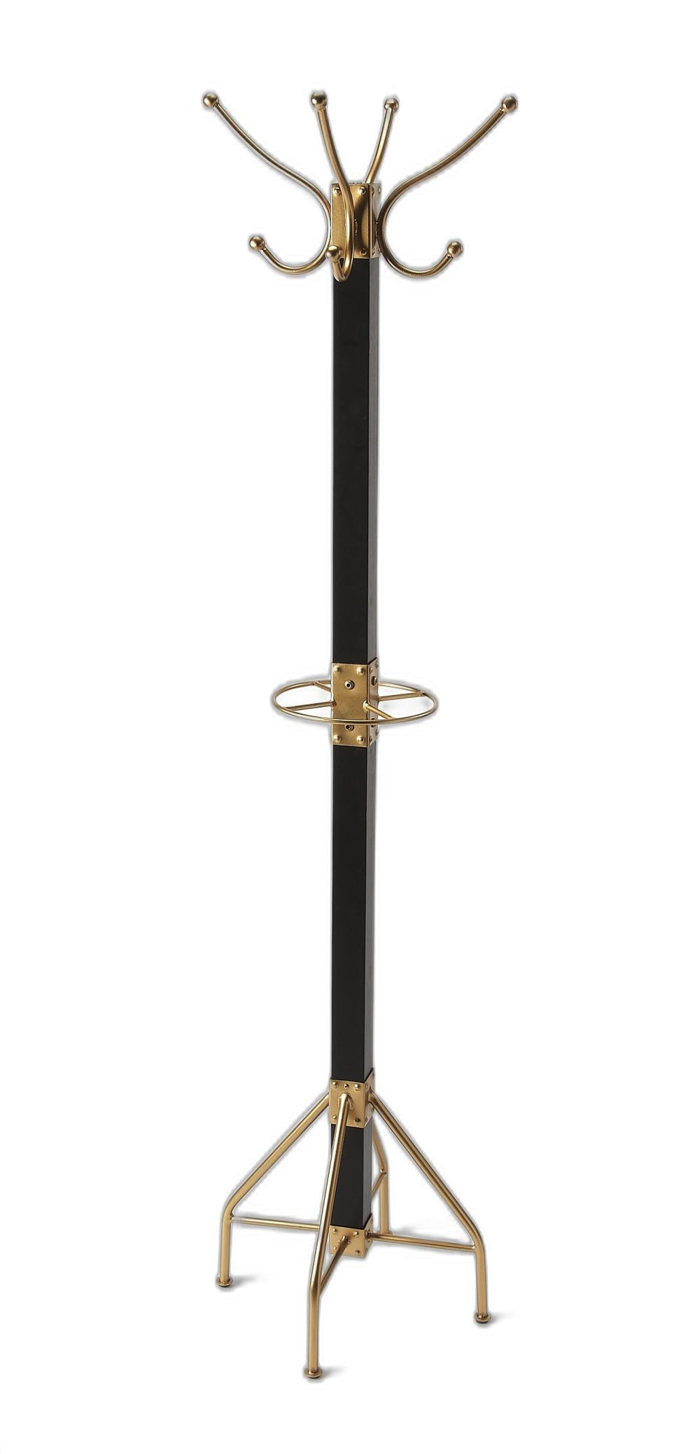 Logan Square Black & Gold Coat Rack Tree By Homeroots | Coat Racks | Modishstore - 7