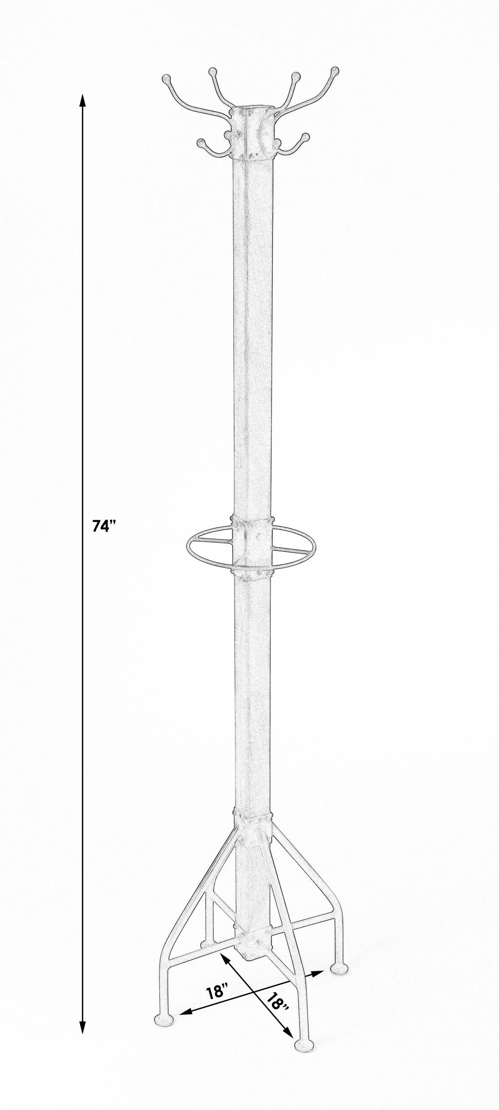 Logan Square White Wood Coat Rack Tree By Homeroots | Coat Racks | Modishstore - 6