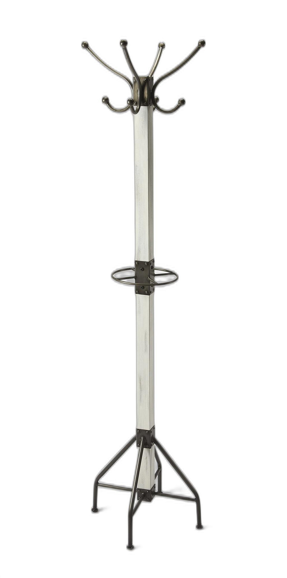 Logan Square White Wood Coat Rack Tree By Homeroots | Coat Racks | Modishstore - 7