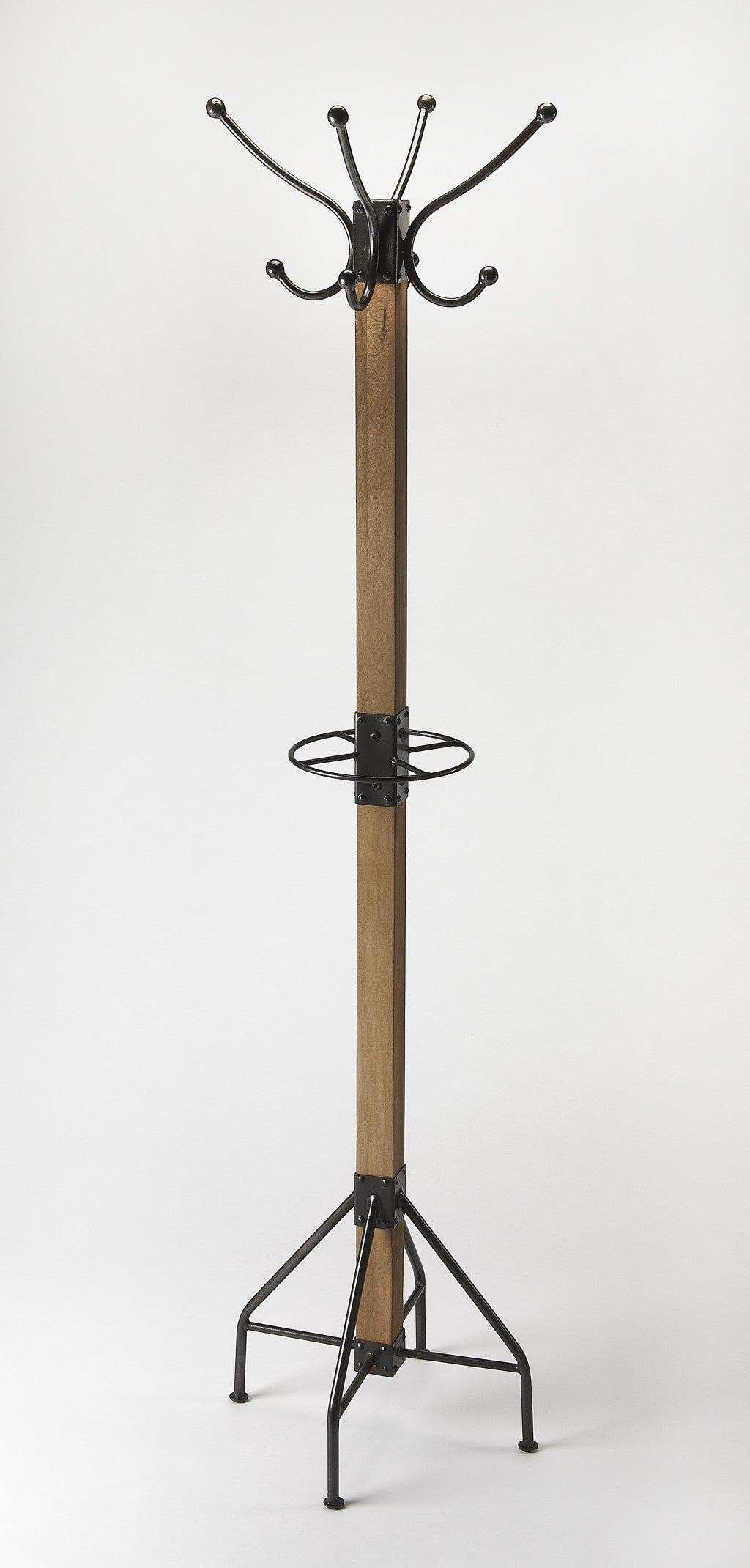 Logan Square Rustic Brown Coat Rack Tree By Homeroots | Coat Racks | Modishstore