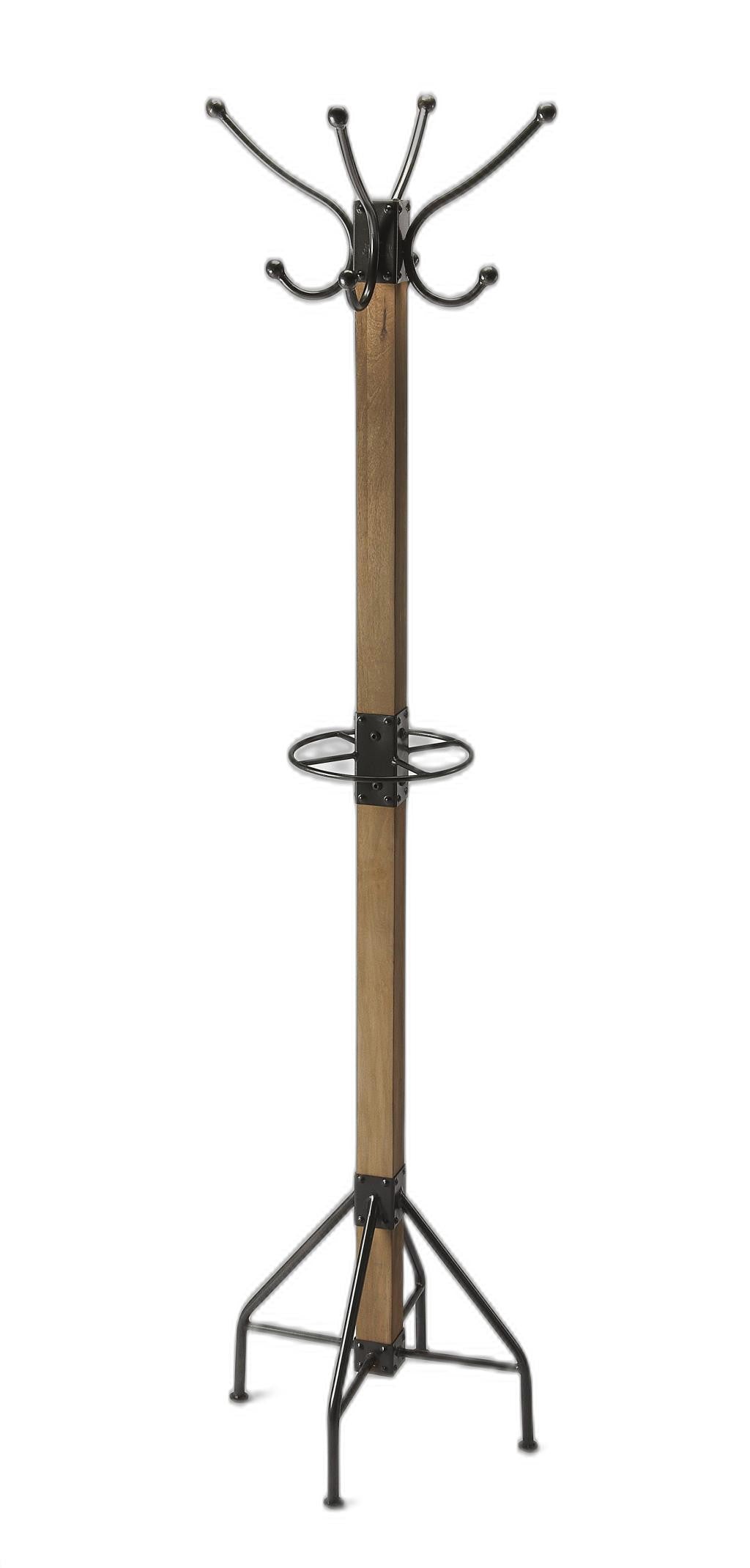 Logan Square Rustic Brown Coat Rack Tree By Homeroots | Coat Racks | Modishstore - 6