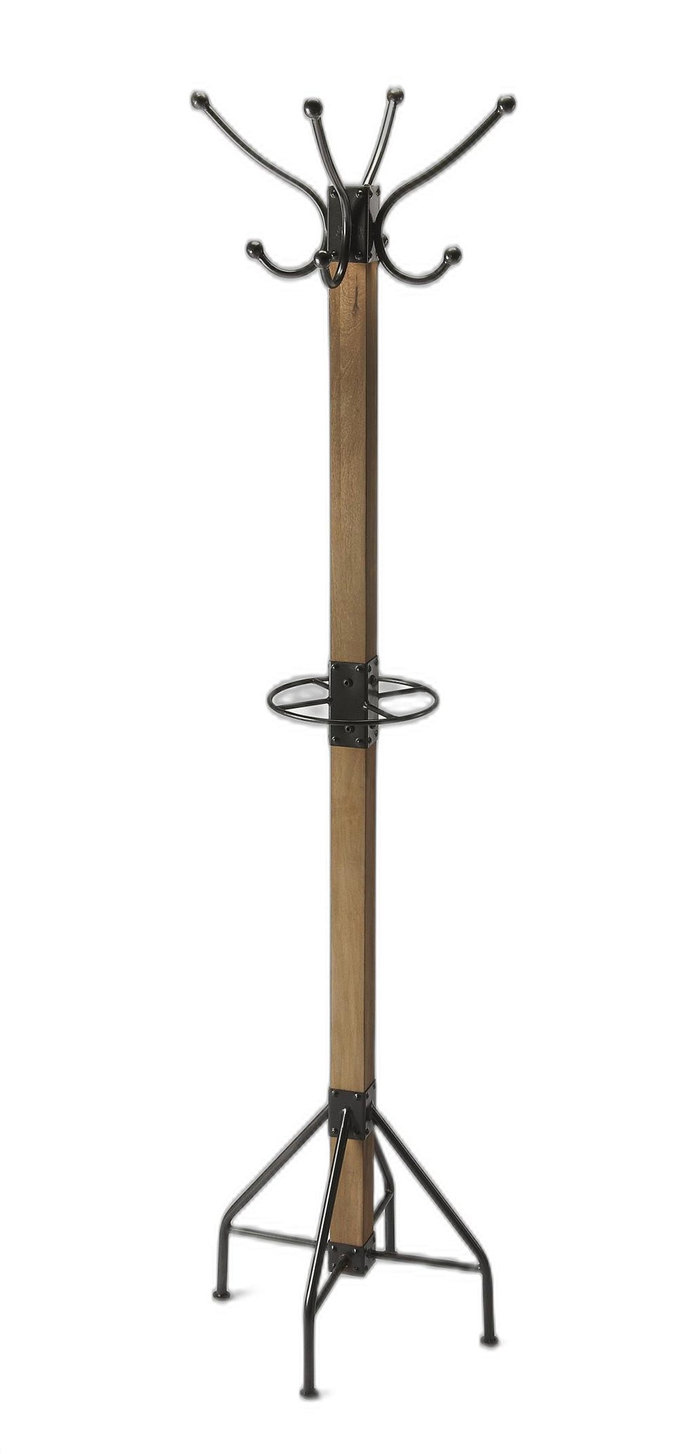Logan Square Rustic Brown Coat Rack Tree By Homeroots | Coat Racks | Modishstore - 6