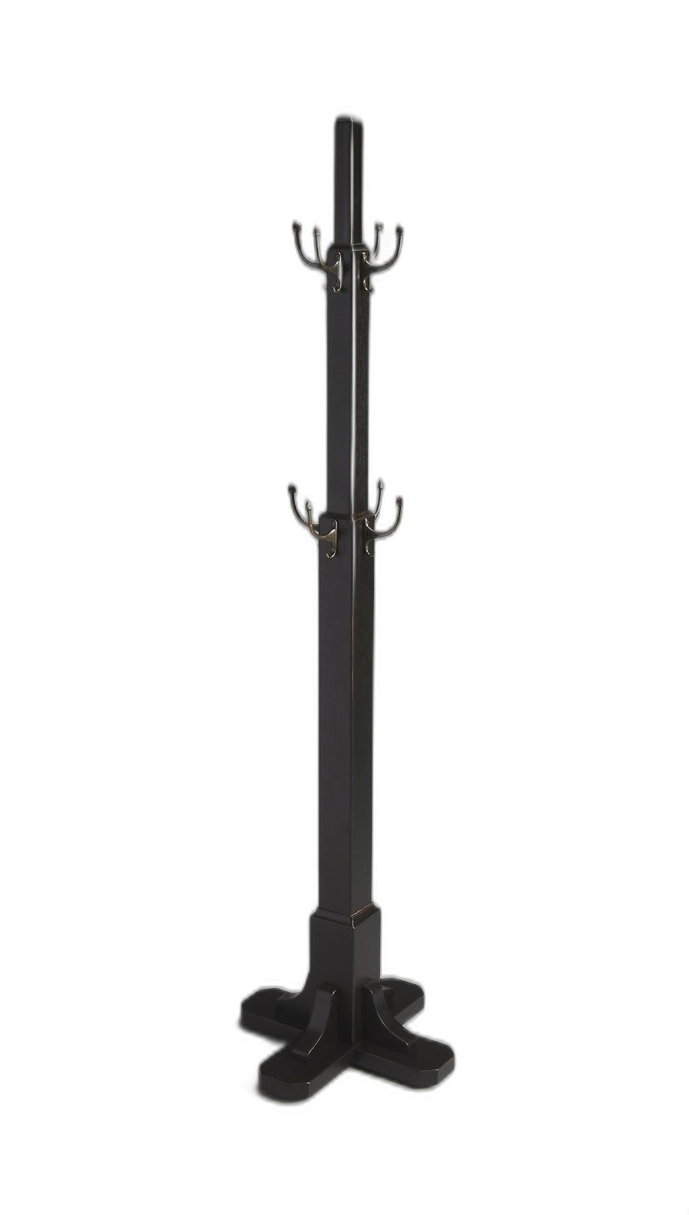 Black Solid Hardwood Coat Tree Rack By Homeroots | Coat Racks | Modishstore - 3