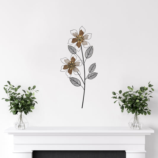 Metal Wire Flower Wall Decor Piece By Homeroots | Wall Decor | Modishstore - 4