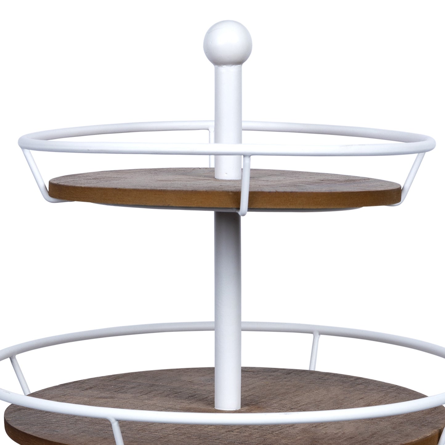 Three Tiered Metal And Wood Decorative Stand By Homeroots | Trays | Modishstore - 3