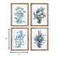 Set of Four Floral Print Wooden Frame Wall Art By Homeroots | Wall Painting | Modishstore - 5