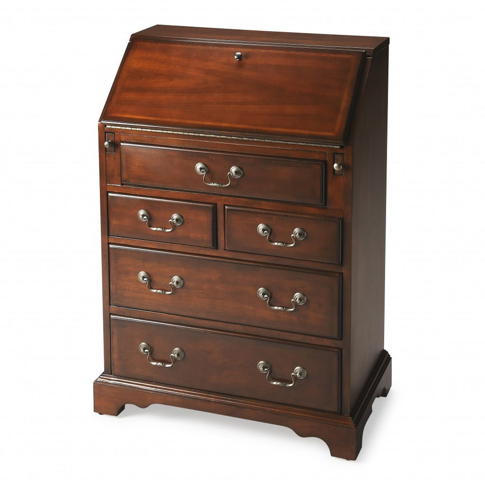 Deep Cherry Secretary By Homeroots | Drawers | Modishstore
