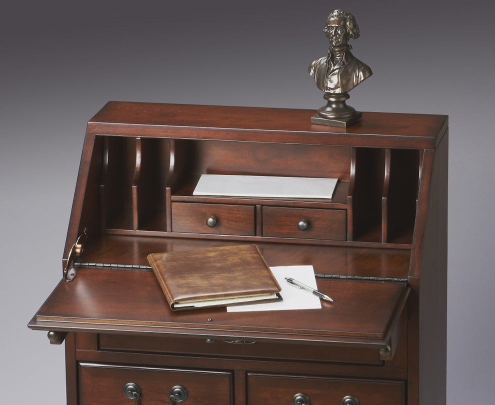 Deep Cherry Secretary By Homeroots | Drawers | Modishstore - 2