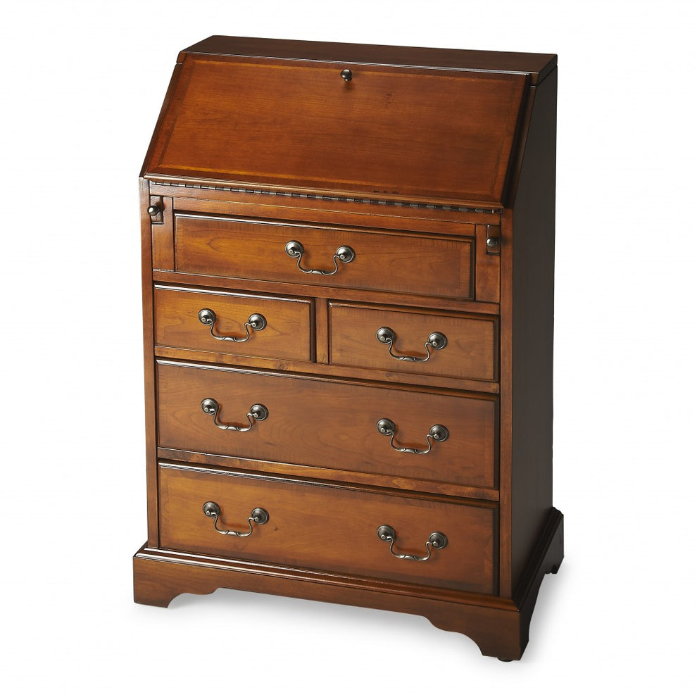 Deep Cherry Secretary By Homeroots | Drawers | Modishstore - 6