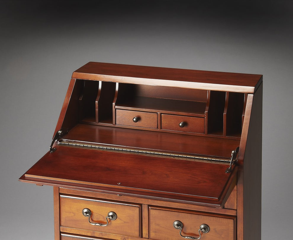 Deep Cherry Secretary By Homeroots | Drawers | Modishstore - 7