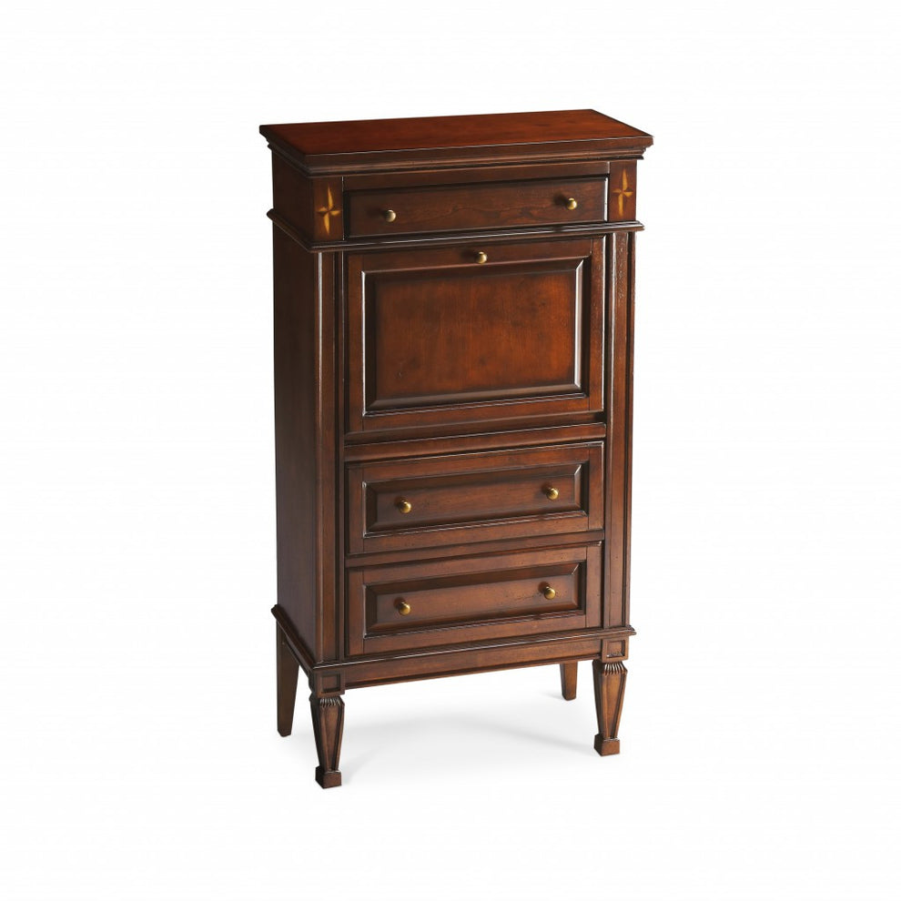 Classic Deep Cherry Secretary By Homeroots | Desks | Modishstore - 4