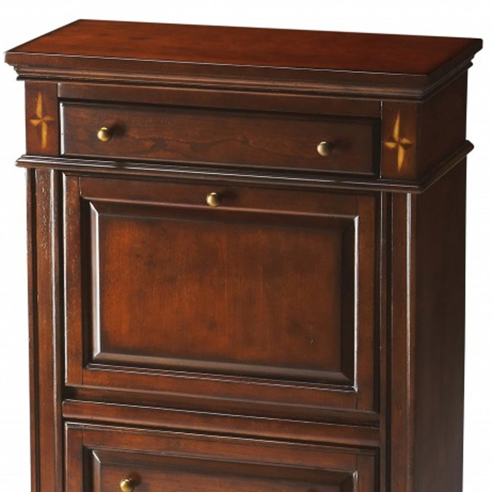 Classic Deep Cherry Secretary By Homeroots | Desks | Modishstore - 5