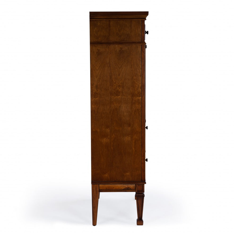 Classic Olive Ash Burl Secretary By Homeroots | Cabinets | Modishstore - 5
