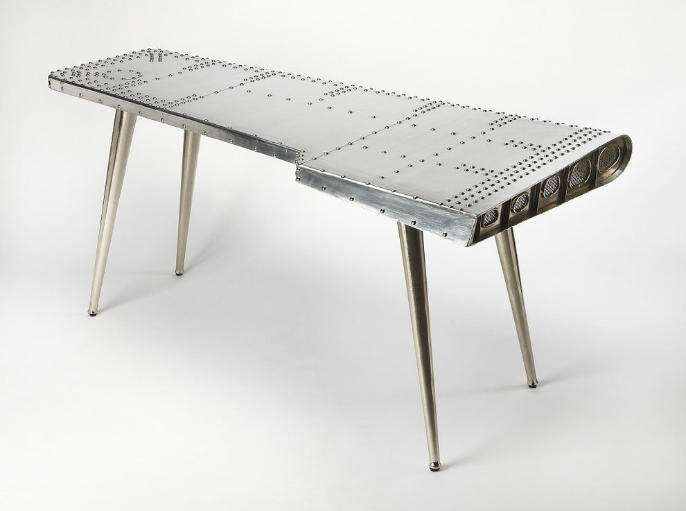 Funky Silver Wing Desk By Homeroots | Desks | Modishstore - 2
