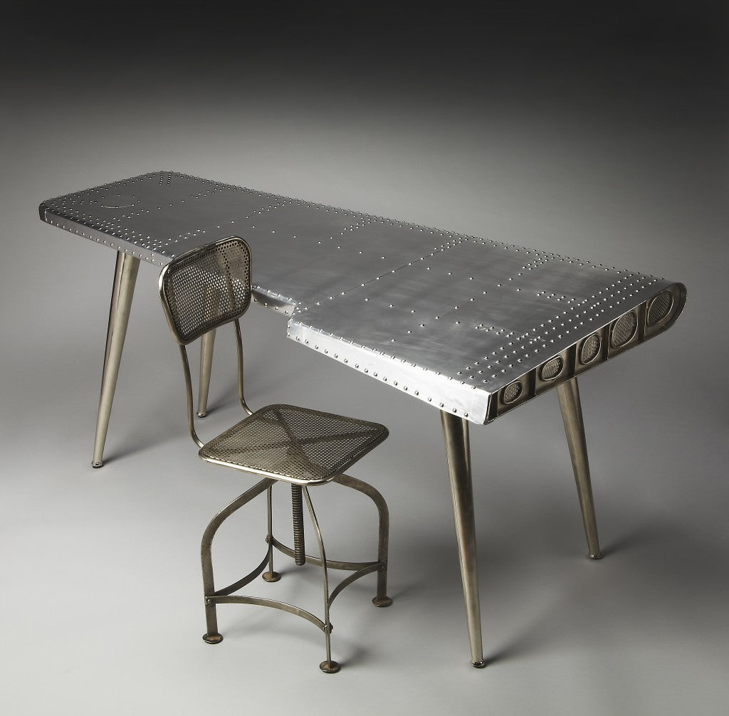 Funky Silver Wing Desk By Homeroots | Desks | Modishstore - 4