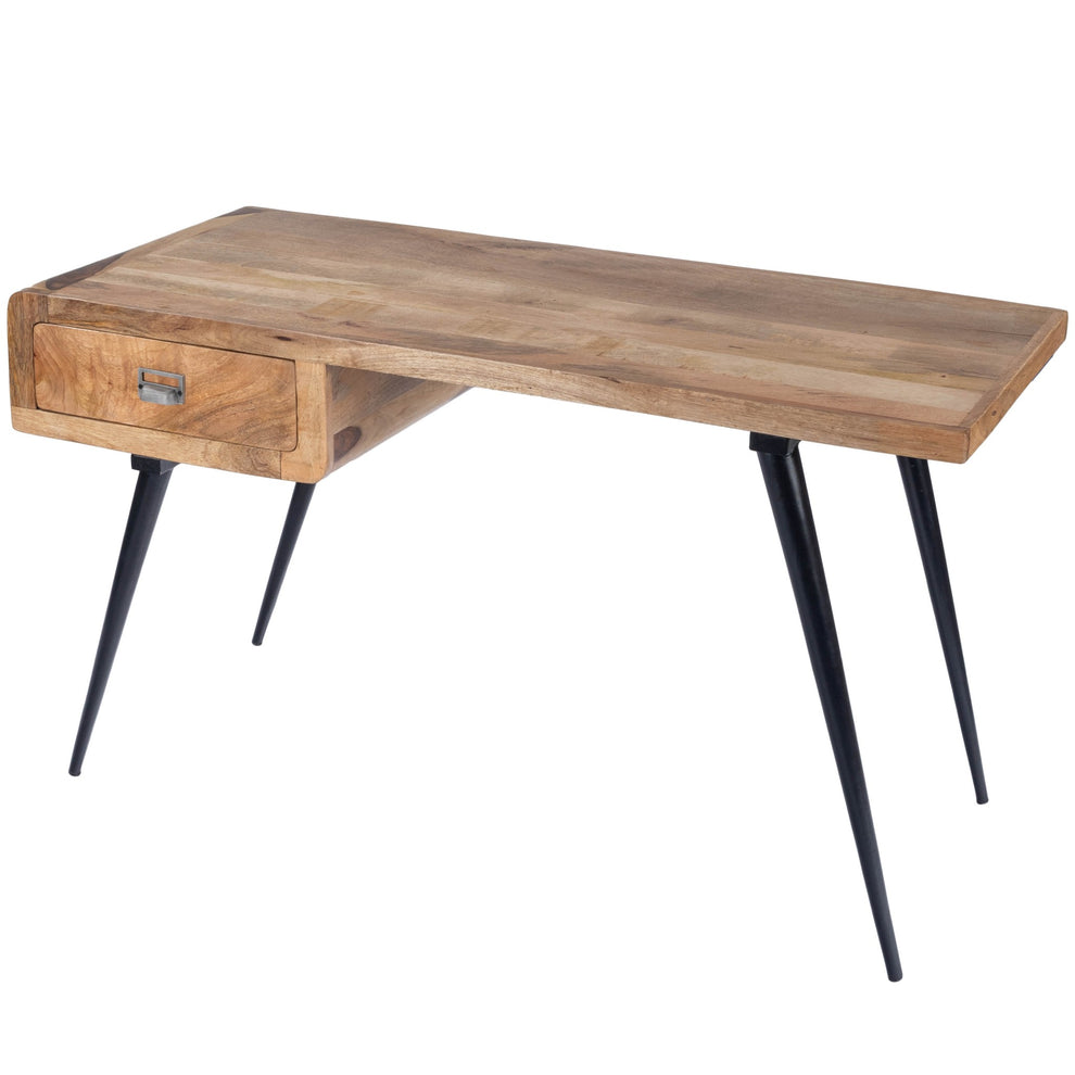 Natural Wood and Metal Desk By Homeroots | Desks | Modishstore - 2