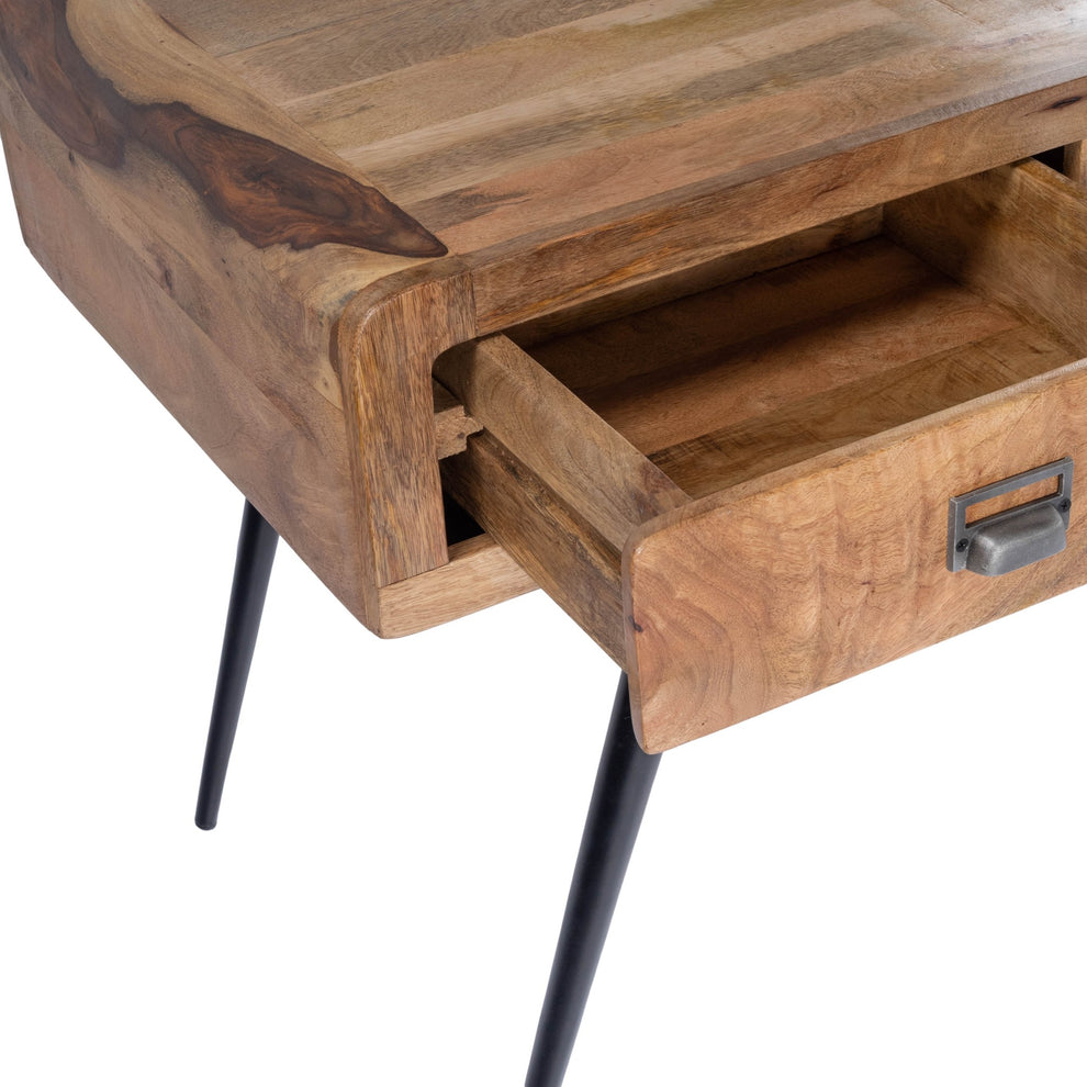 Natural Wood and Metal Desk By Homeroots | Desks | Modishstore - 7