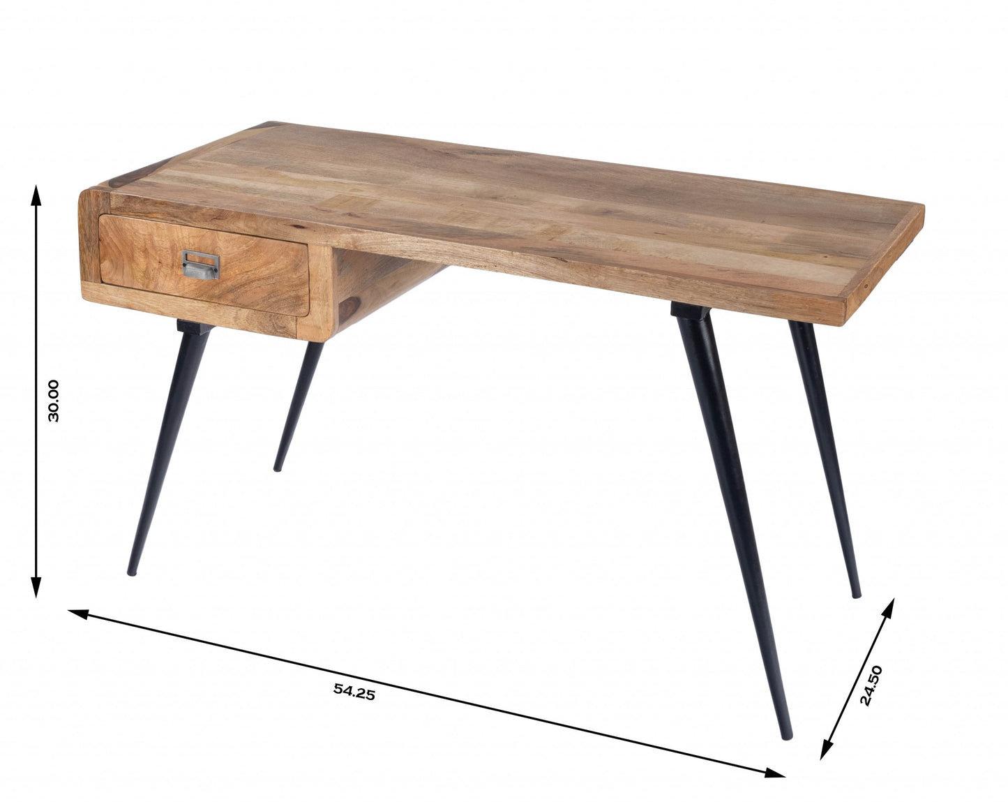 Natural Wood and Metal Desk By Homeroots | Desks | Modishstore - 9