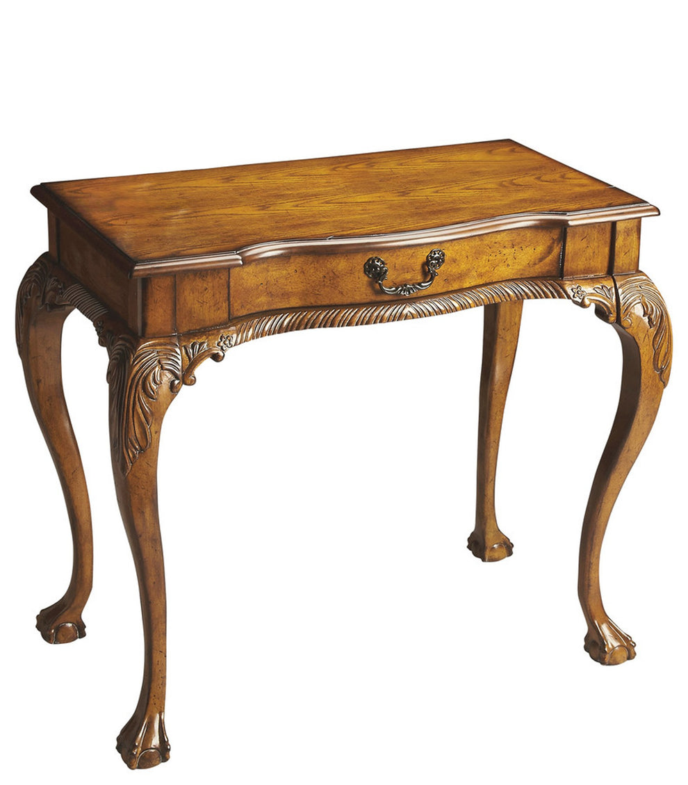Vintage Oak Writing Desk By Homeroots | Desks | Modishstore - 2