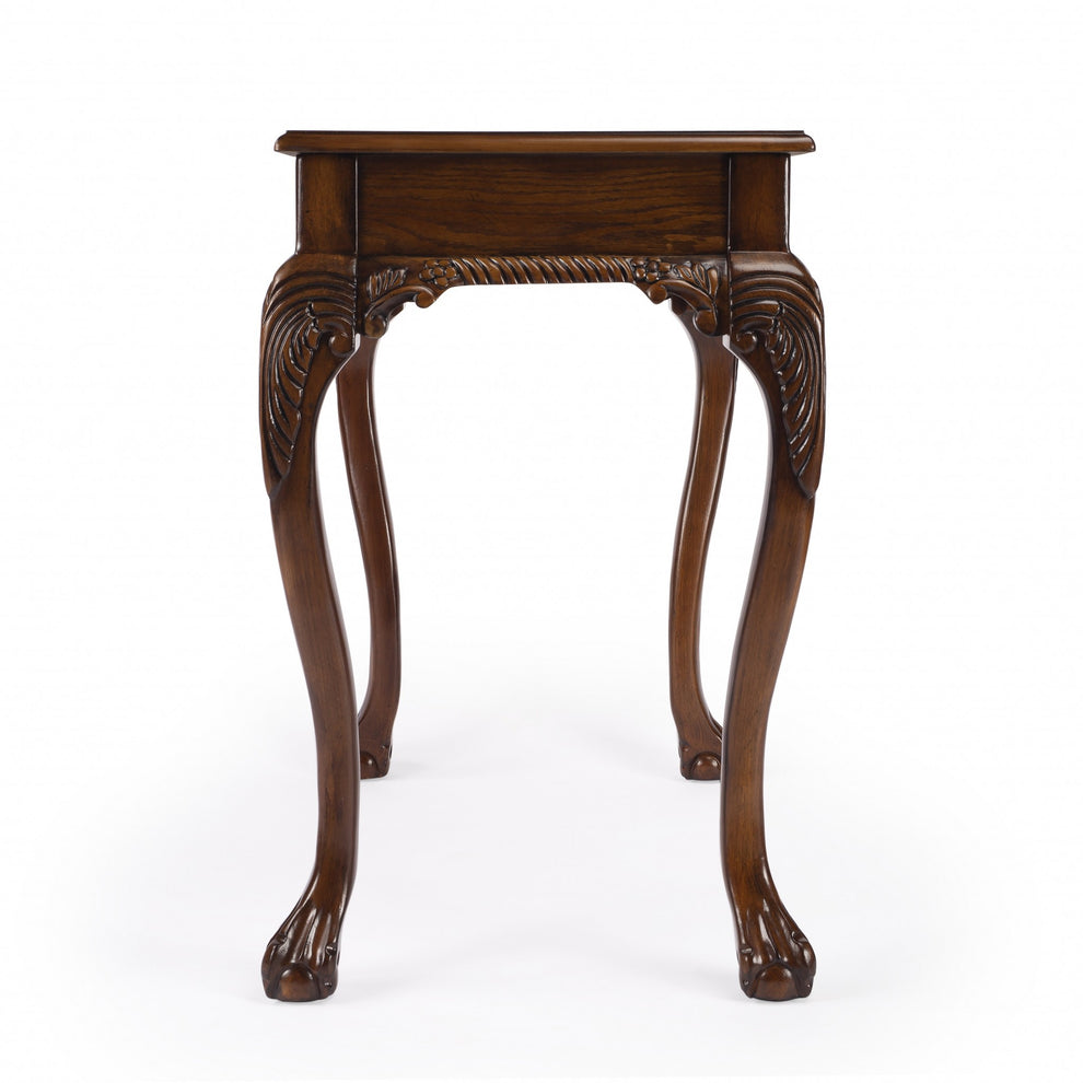 Vintage Oak Writing Desk By Homeroots | Desks | Modishstore - 6