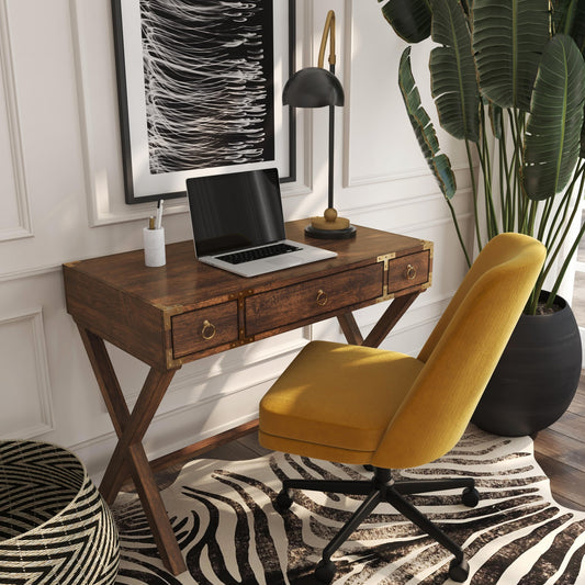 Natural Mango Writing Desk By Homeroots | Desks | Modishstore