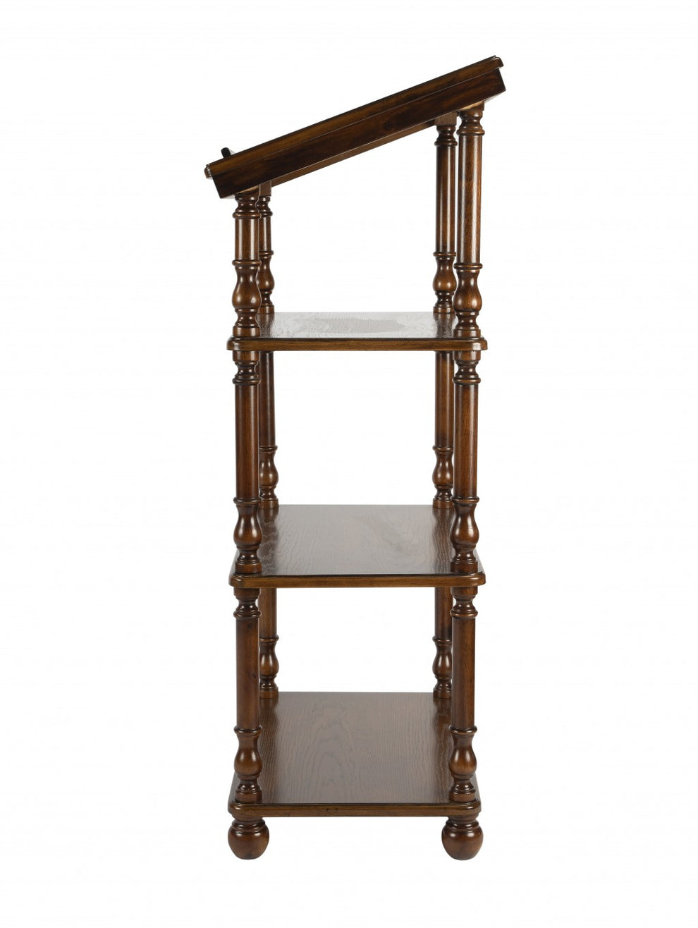 Vintage Oak Library Stand By Homeroots | Side Tables | Modishstore - 4