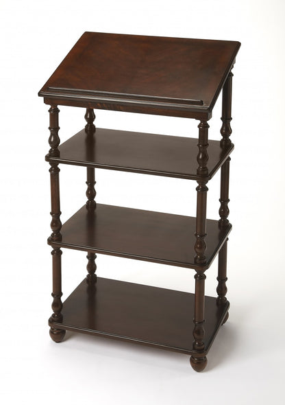 Vintage Oak Library Stand By Homeroots | Side Tables | Modishstore - 9